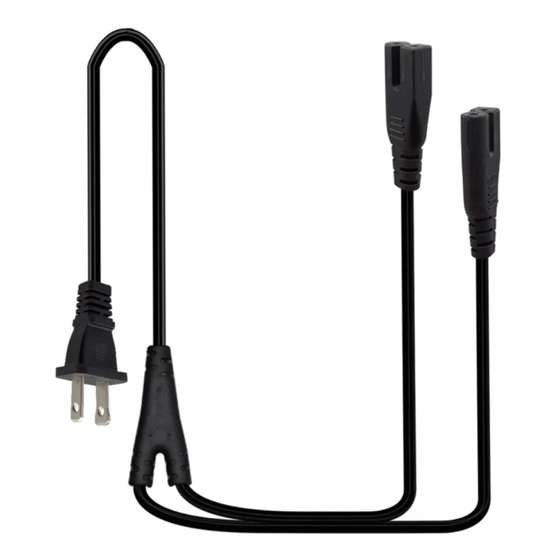 71inch Standard Computer Power Adapters Cord,2-Prong Male to Female Nema1-15P to 1-15R Splitter Cable,180cm Black