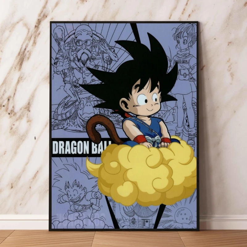 Impresión en lienzo de Dragon Ball Goku para niños, figuras de acción, decoración de pared para dormitorio infantil, habitación del hogar, regalos de navidad