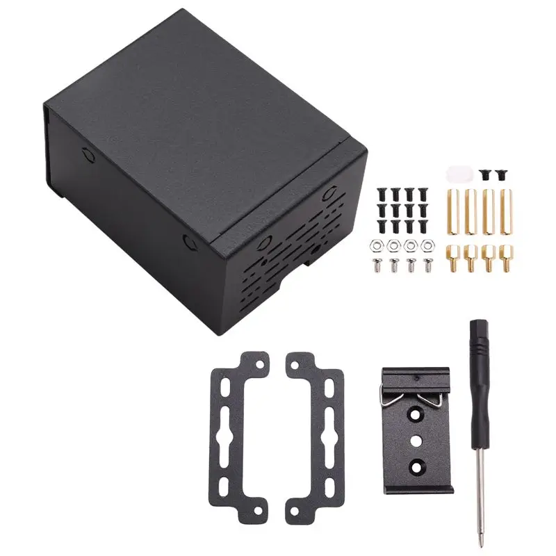 

For Raspberry Pi 5 Industrial Grade Large Space Metal Case For Active Cooler Pcle/Poe HAT Easy To Use
