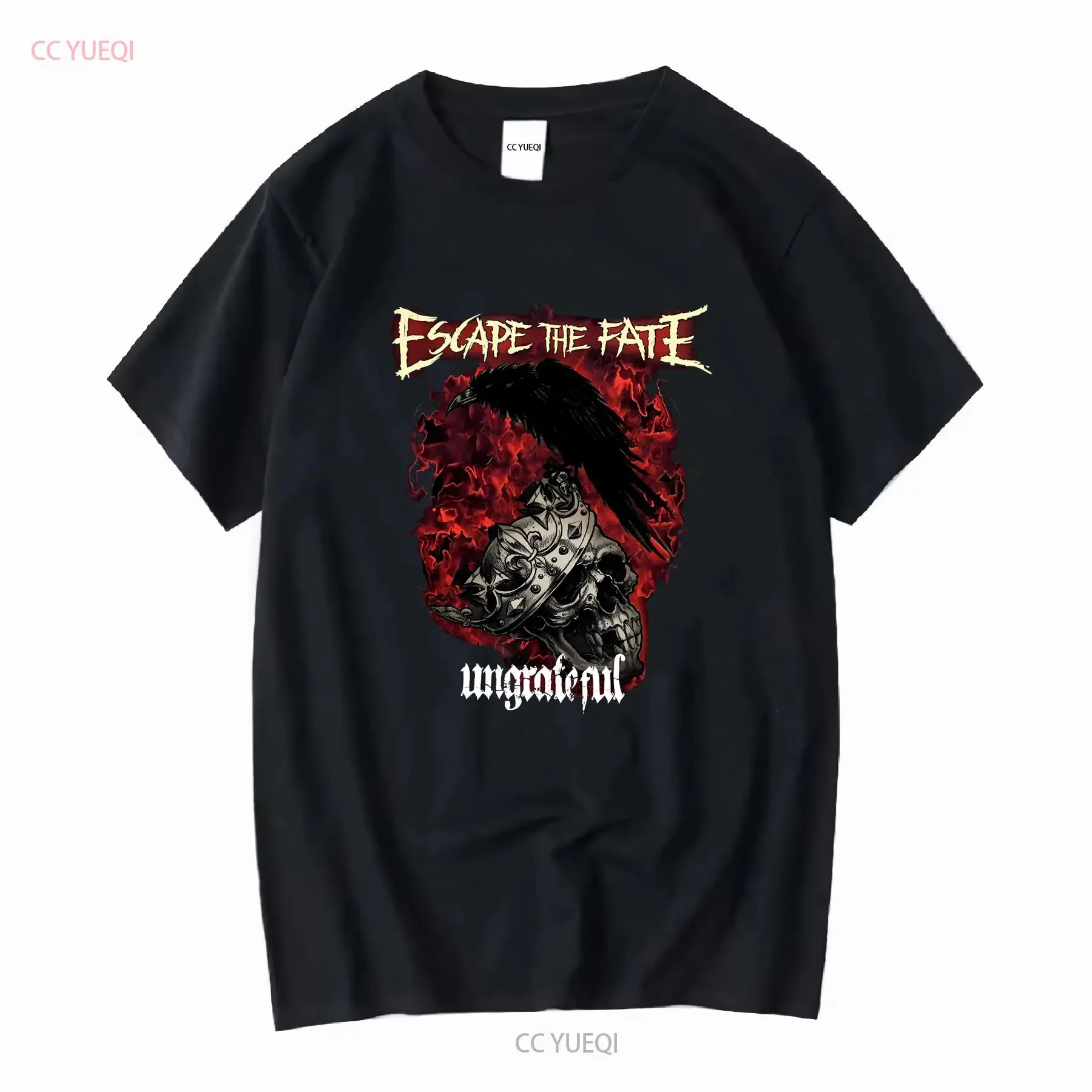 Escape The Fate Ungrateful Schwarzes T-Shirt in allen Größen AC968 Vintage Washed Designer-Kleidung Atmungsaktive, dehnbare Streetwear