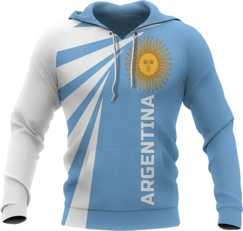 3d Printing Argentina National Emblem Hoodie Argentina Sports Flag Pullover Unique Men's/women's Casual Streetwear sweatshirt