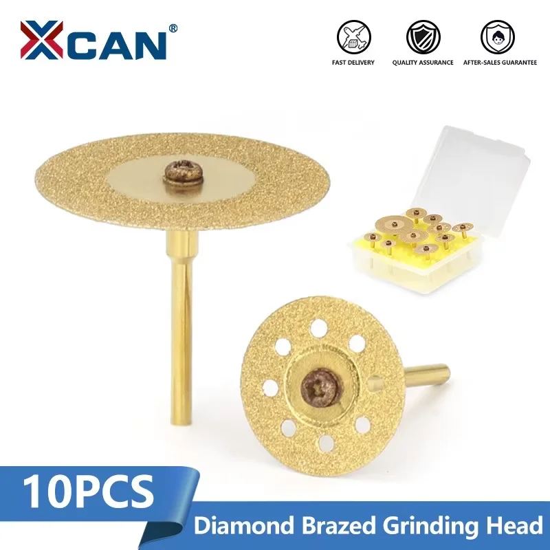 XCAN 10pcs Diamond Cutting Discs 20-40mm Grinding Wheel Diamond Saw Blade For Dremel Abrasive Rotary Tools