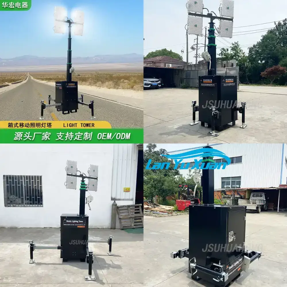 

2026 Box Type Mobile Light Tower HMF940S for Outdoor Construction Road Lighting Portable Self Supporting Lamp with Hand