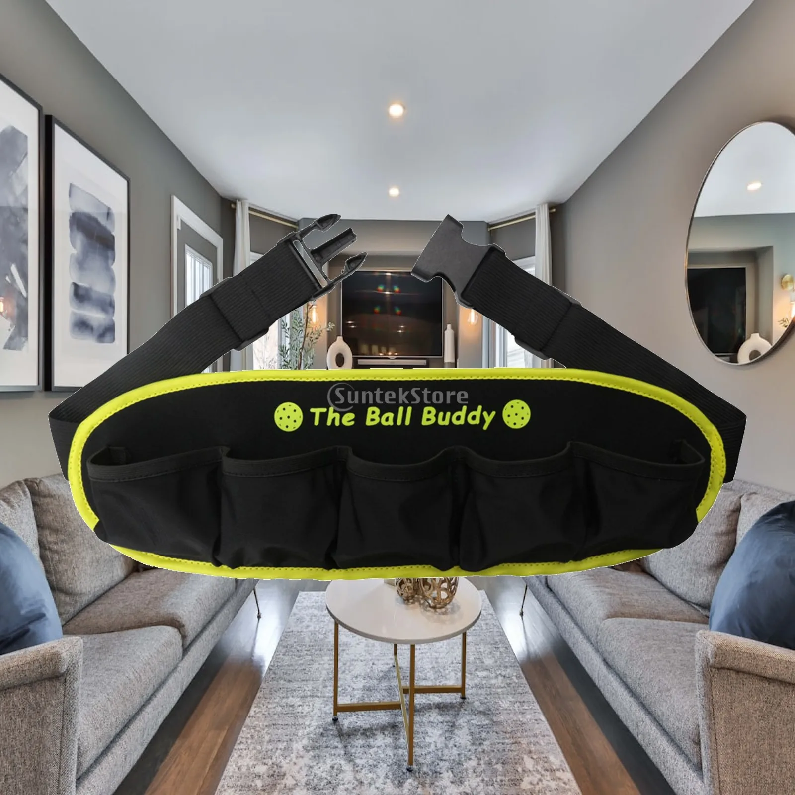 Unisex Pickleball Ball Waist Holder Adjustable Ball Pouch Waist Bag Sports Accessory for Exercise