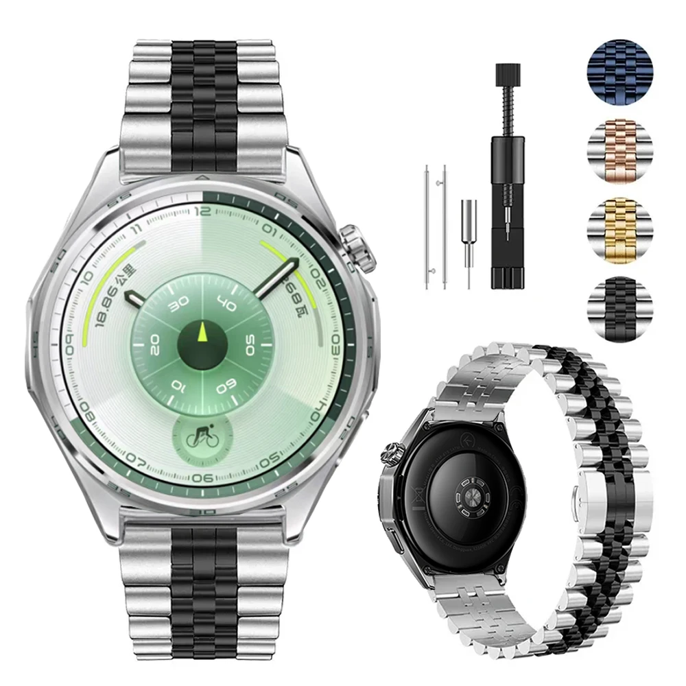 22mm Metal Strap for Huawei Watch 5/GT6/5/4 Pro 46mm/GT Runner 2 Stainless Steel Bracelet Watchband Amazfit Balance 2/Active Max