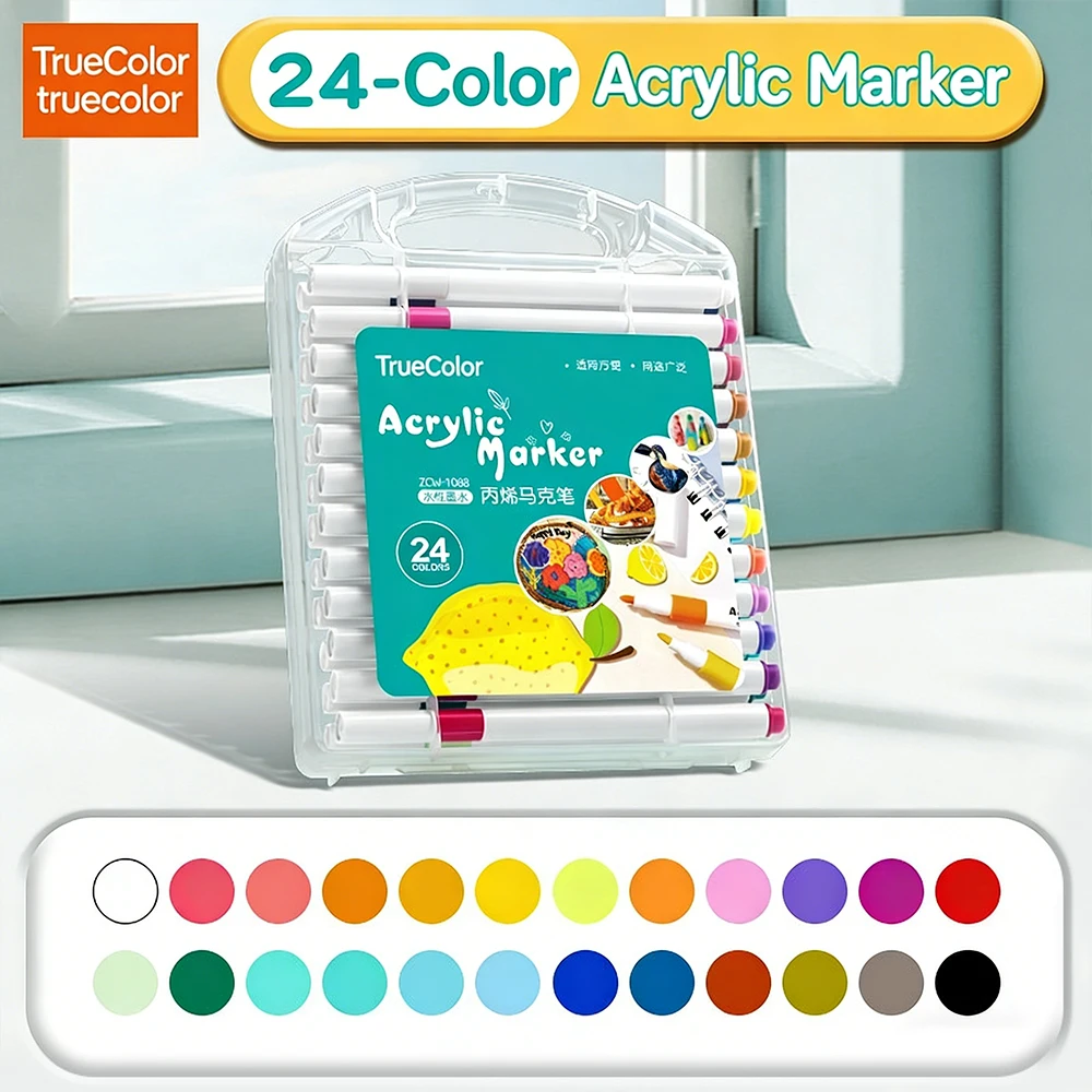 أقلام تحديد أكريليك فرش ألوان غير شفافة وقابلة للتكديس أقلام ألوان مائية خاصة على شكل عمود مثلث لطلاء الأطفال #2