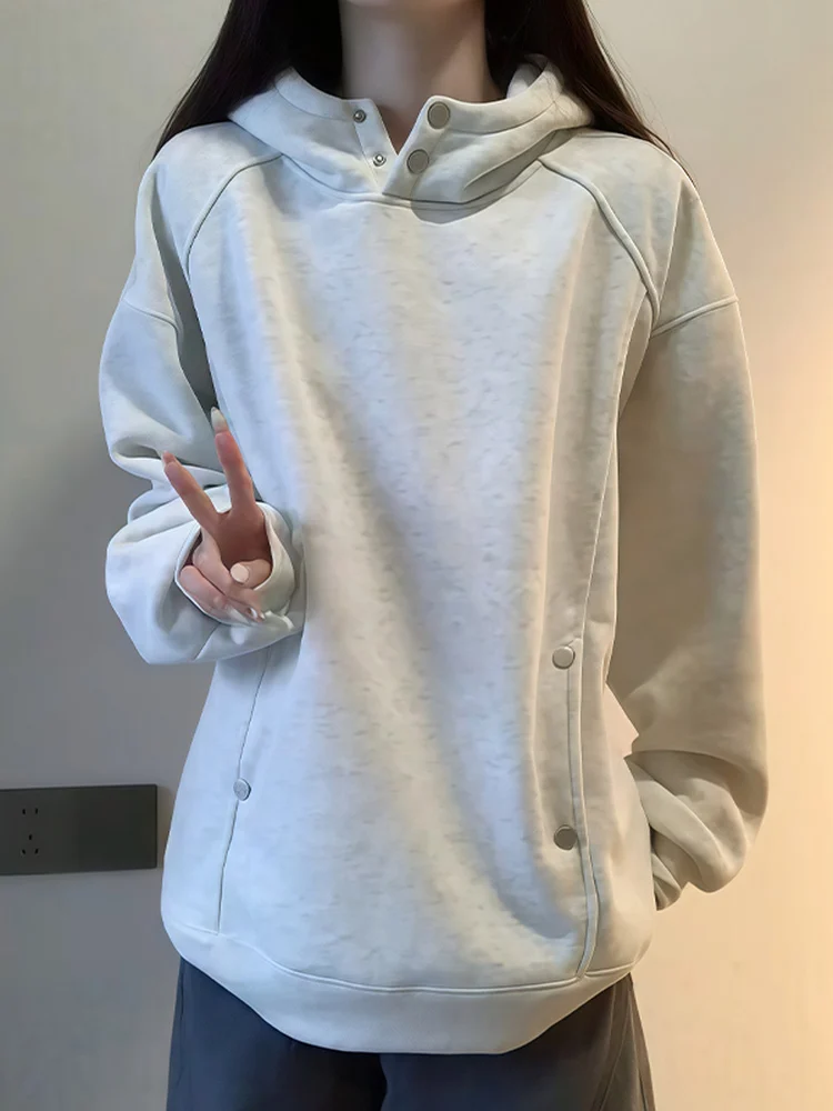 

American Style Heavyweight Hoodie Unisex Autumn Winter Trendy High Street Design Cleanfit Deconstructed Top Loose Fit Long Sl...