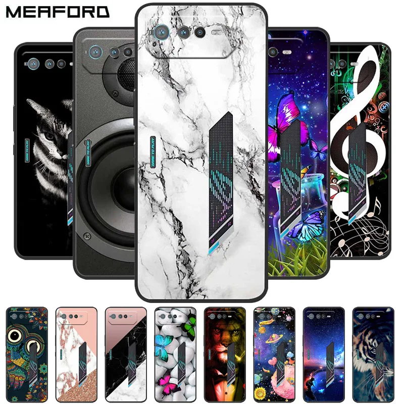 Para asus rog telefone 6 caso phone6 pro 5g tpu macio moda silicone pára-choques capa para asus rog telefone 6 pro telefone capa de mármore fundas