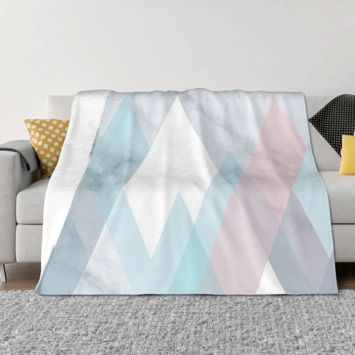

Snowy Peak on Marble Throw Blanket Luxury Thicken Multi-Purpose Tourist Thermal Blankets