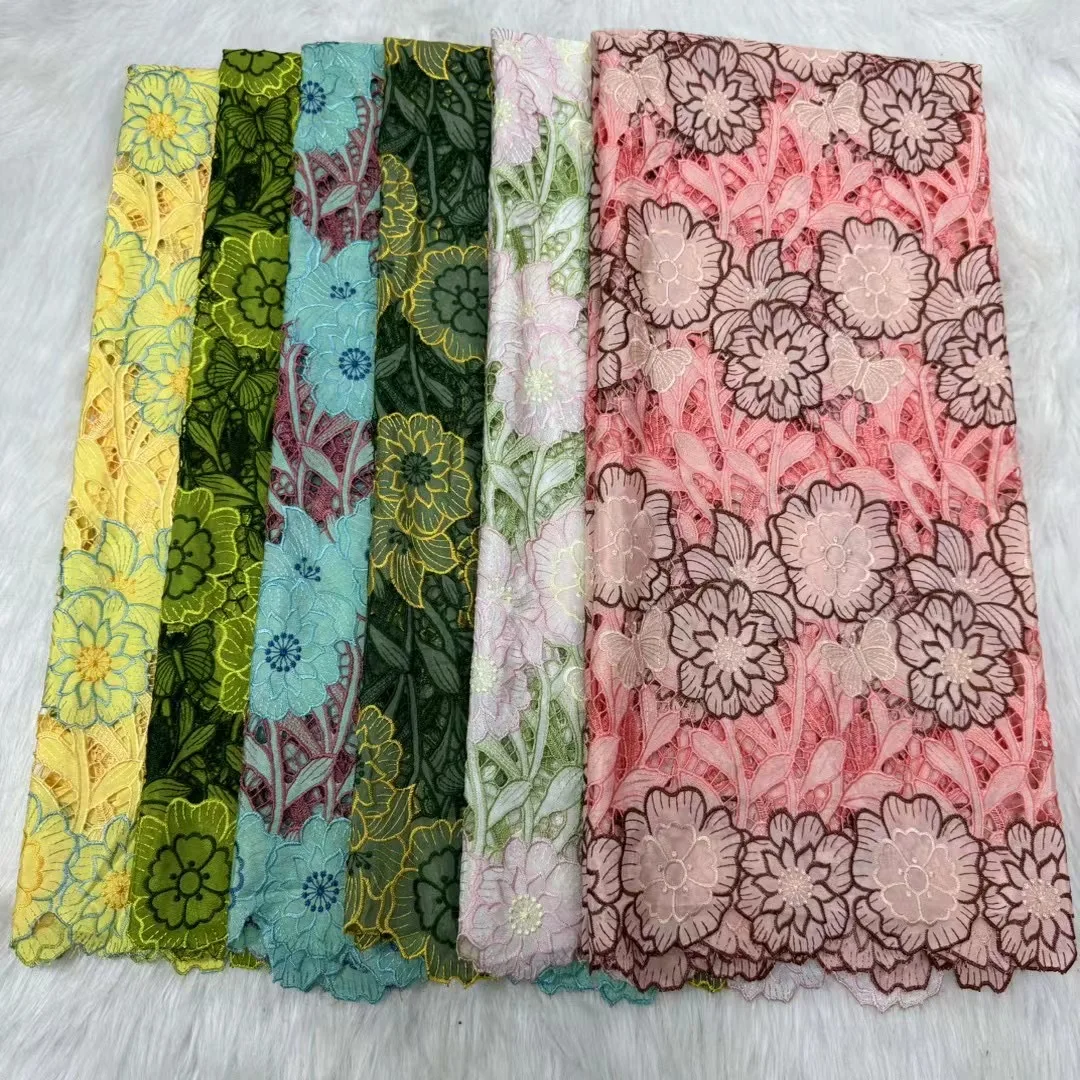 

African Nigerian High-Quality Tulle 2026 Lace Fabric Organza Embroidery for Party Gown Jacquard Wedding Dress 5Yard YXZ194