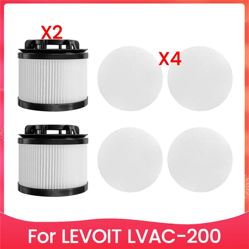 가정용 부품 LEVOIT LVAC 200 진공 청소기 액세서리 용 6PCS 진공 청소기 필터 스크린 및 필터 면 키트 Replaceme