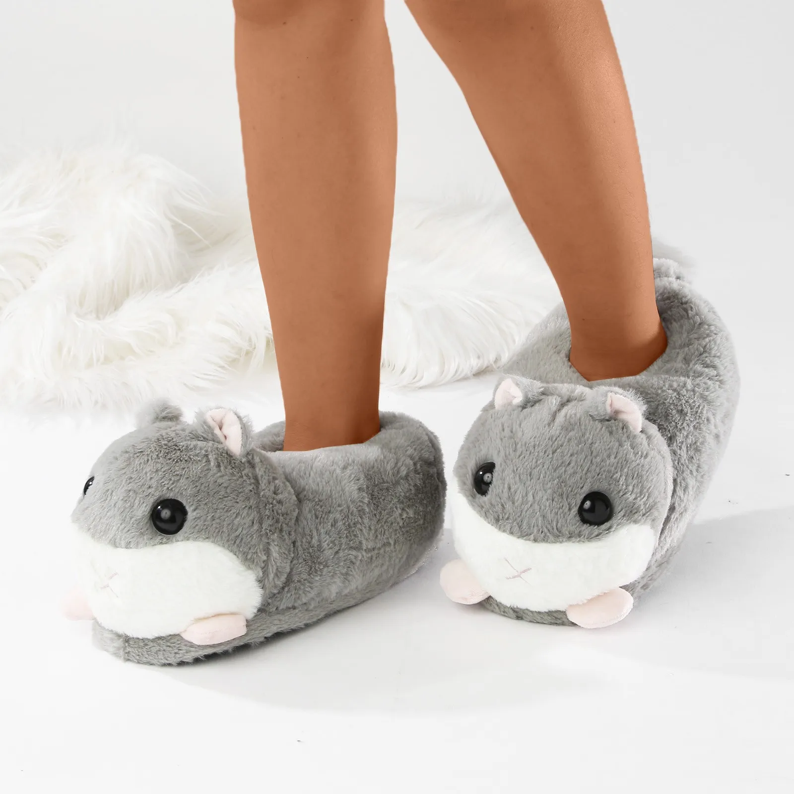 Women Shoes Soft Sole Warm Household Cotton Mop Hamster Plush Fashion Bag And Cotton Mop Disposable Pedicure Slippers For Women