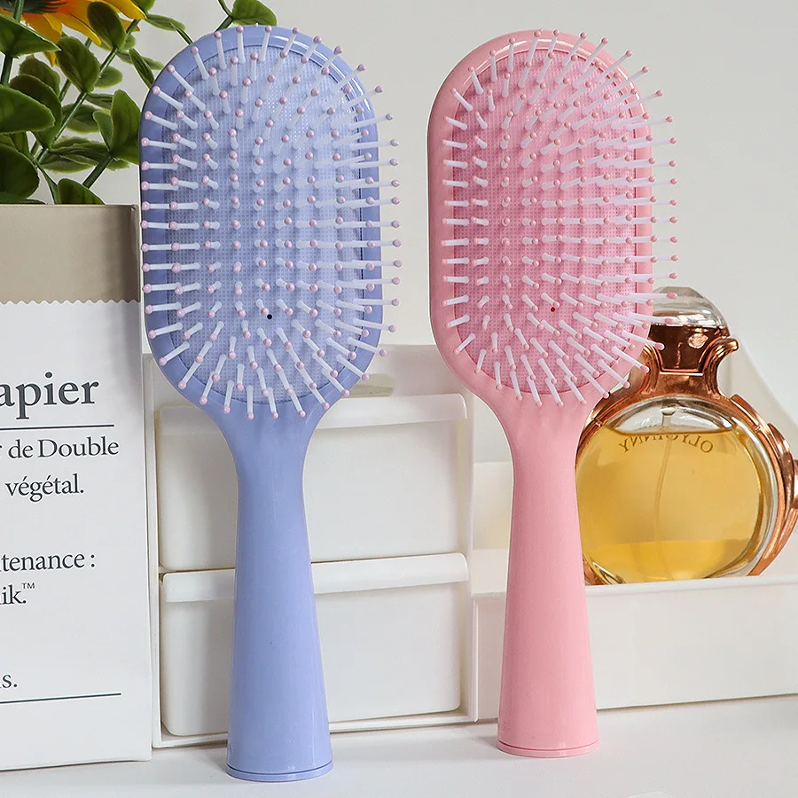 Color Air Cushion Hair Brush Large Oval Scalp Massage Comb Anti‑Static Detangling Hairbrush for Women Daily Hair Care Styling view 3