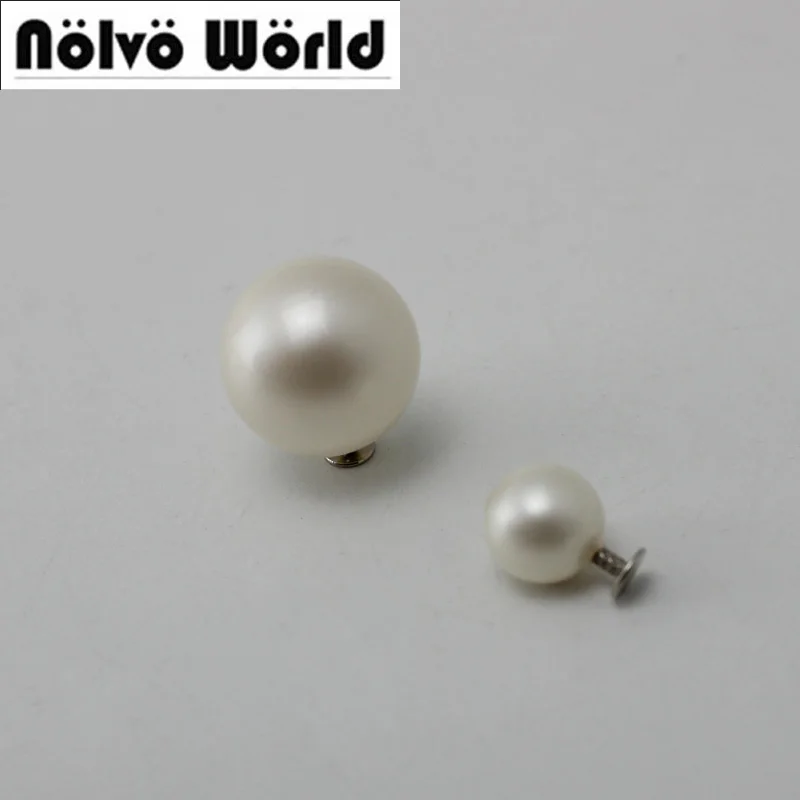 4mm High quality acrylic Pearl studs Chicago screws Round Head Solid Nail Leather Screw Rivet Chicago Bag Decoration Part