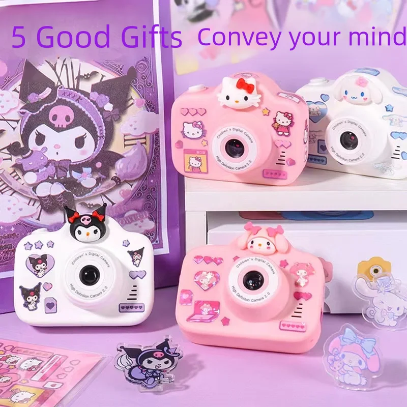 Sanrio Kids Kuromi Cinnamoroll Hello kitty Camera Toys Mini HD Digital Video Selfie Cameras Portable Outdoor Photography Toy