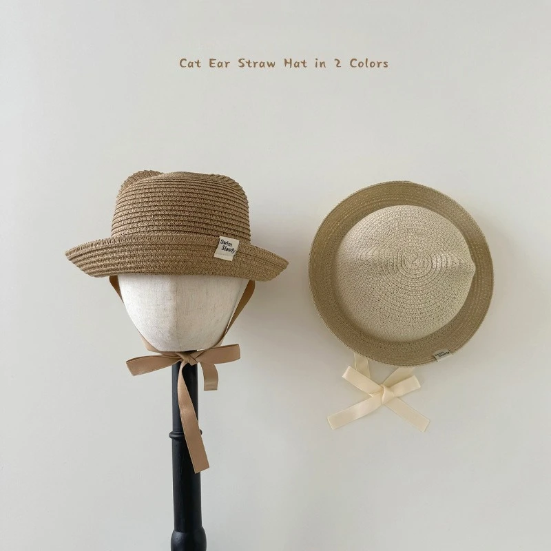 

Children's Straw Hat Summer Boys' Sun Protection Straw Hat Fashion Baby Fisherman Hat Children Panama Caps