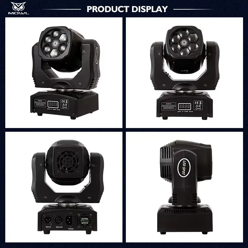 6x15W Bee Eye RGBW LED Moving Head Projection Light Built-in Red Green  Star Effect for DJ Party Stage Atmosphere
