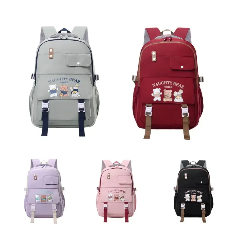 

Kids Backpack for School Cute Aesthetic Waterproof Little Bear Schoolbags Teenage Student Bookbag Travel Lightweight Book Bag