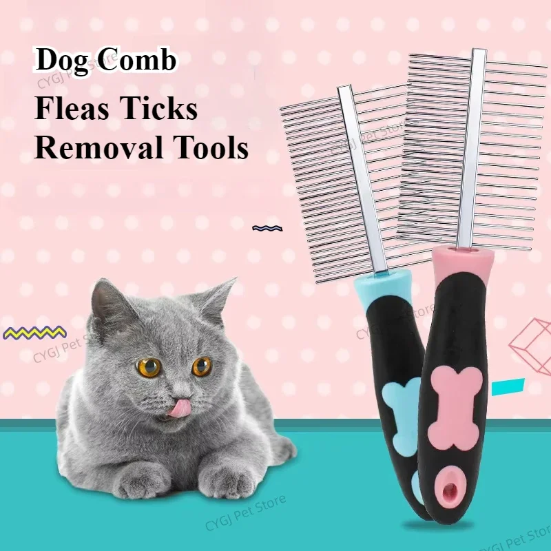 Dog Comb for Fleas Ticks Removal Tools Stainless Steel Grooming Brush for Matted Long Short Hair Mascotas Cepillo Para Perro