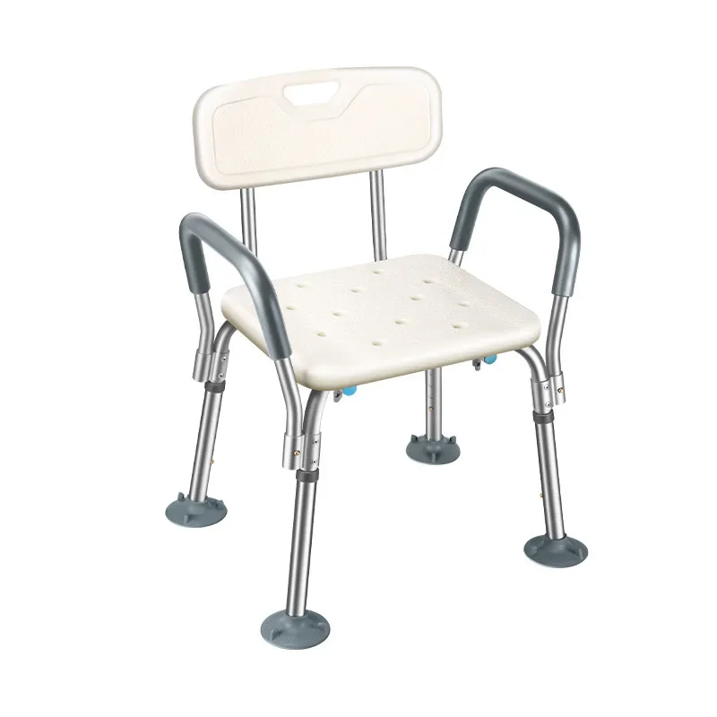 Bathroom and Shower Chair Elderly Folding Bath Chair Furniture Stool Shower Bench Non-slip Bath Chair 6 Gears Height Adjustable