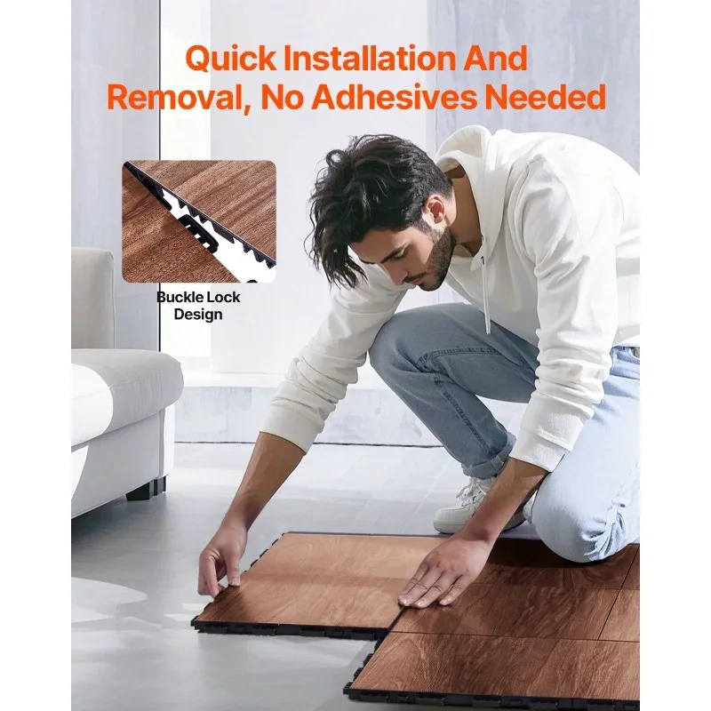 Piastrelle Dryland per tappetino da palestra, 12,4 x 12,4 pollici Tappetino da allenamento per appassionati di danza ad incastro, puzzle PP+PVC ad incastro da 9 pezzi