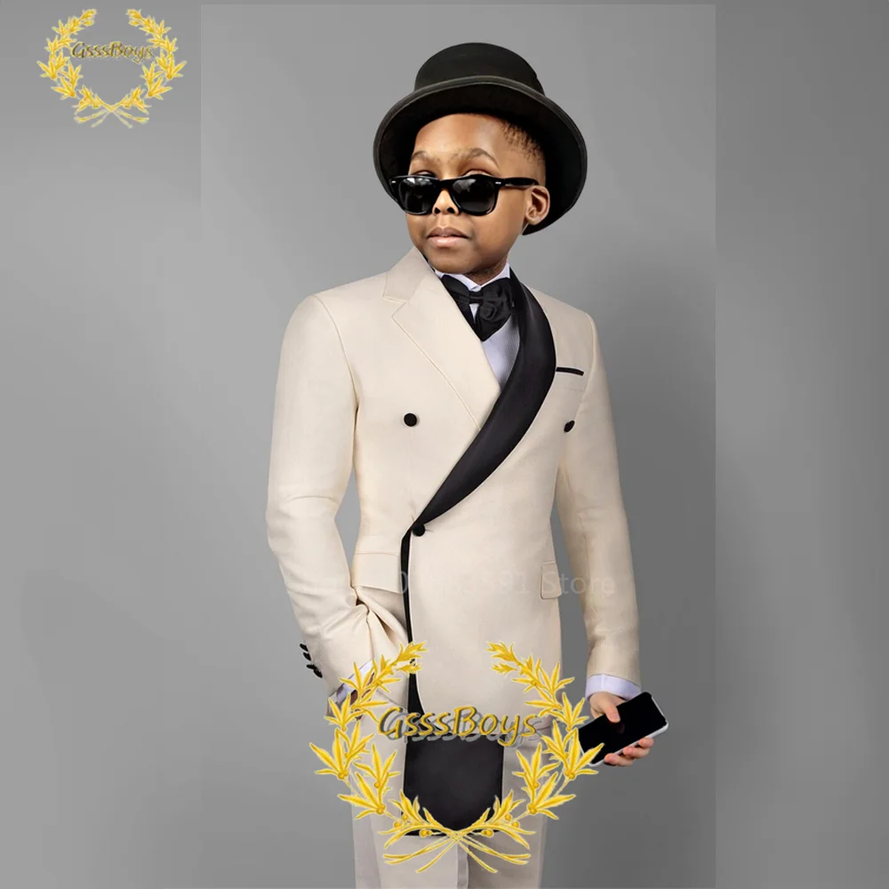 2023 New Suit for Boys Wedding Tuxedo 2-piece Set Jacket Pants Tie Children 2-16 Years Old Formal Clothes