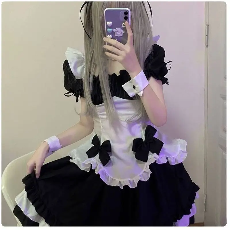 

Cute Maid Uniform Lolita Dress Cosplay Costume Long Sleeve Winter Fashion Women's Set Student Work Uniforms 18-25 Years Old