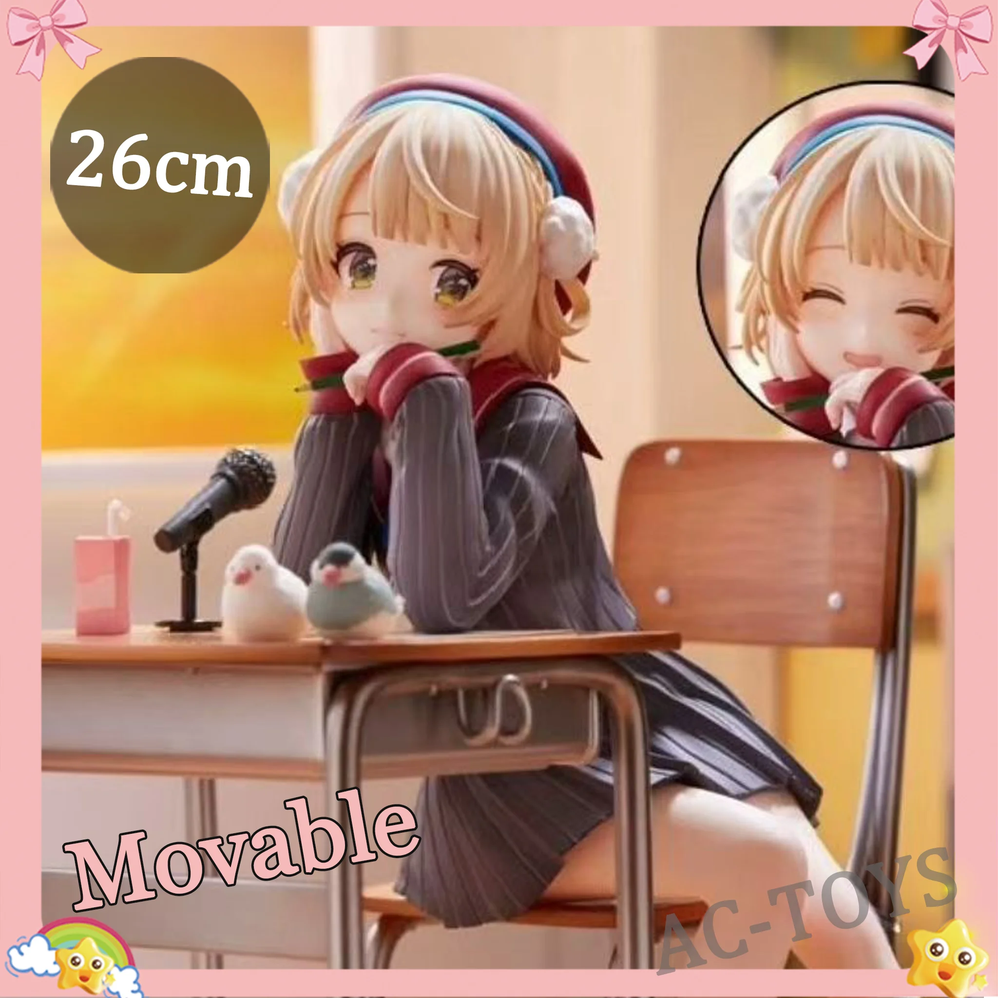 Shigure Ui Vtuber 1/7 Scale Christmas Classroom Figure with Duck Plushies For Fans 26cm Sexy Maid Movable PVC Anime Toy Gift