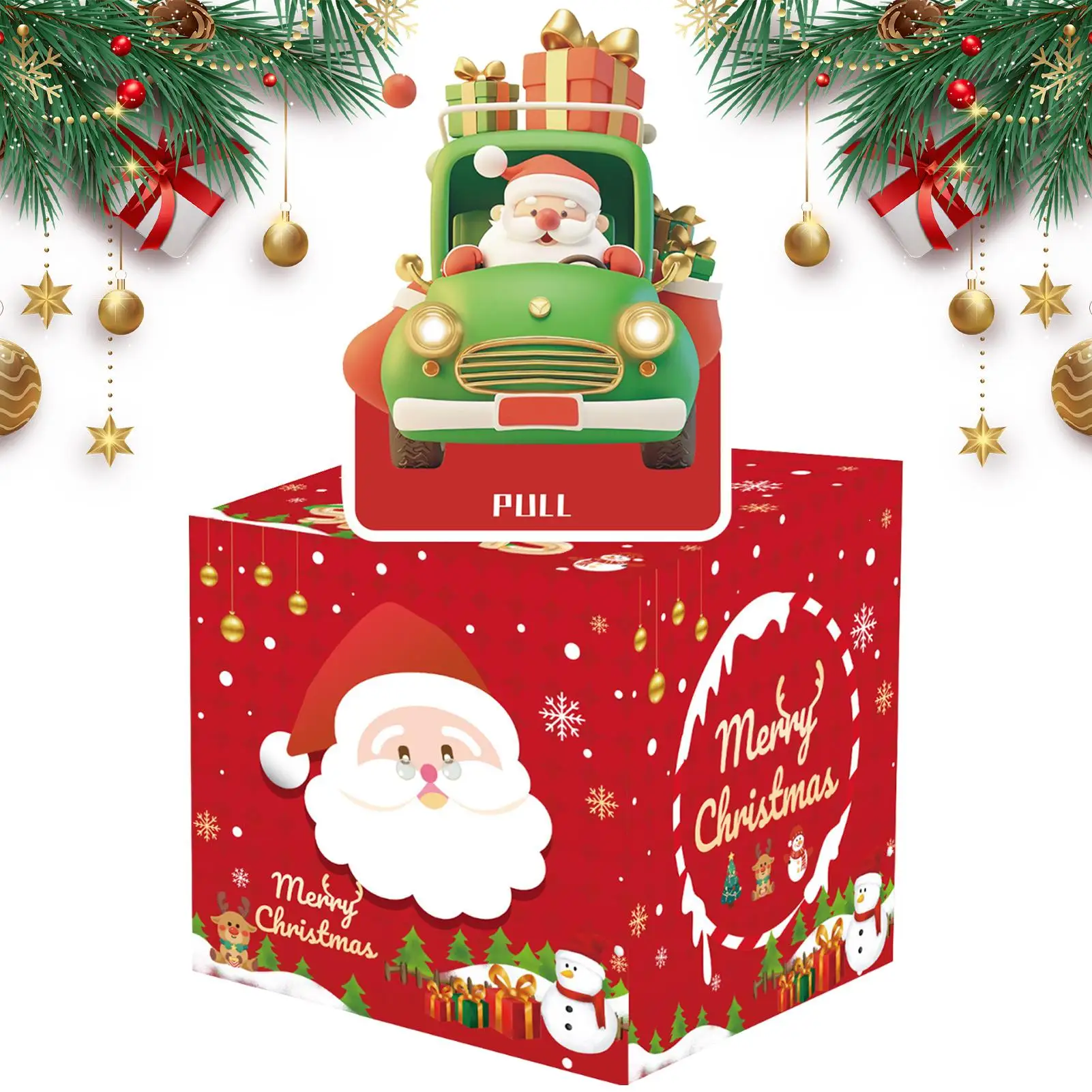 Hucha navideña, divertidas cajas navideñas con 50 bolsas transparentes, decoraciones para el hogar para familiares, amigos, fiesta de Nochebuena
