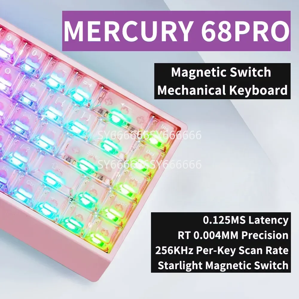Mechanical Gaming Keyboard For Mercury68 Pro Wired Magnetic Switch Zero Dead Zone Hot Swap RGB 0.001mm SOCD Gaming Keyboard