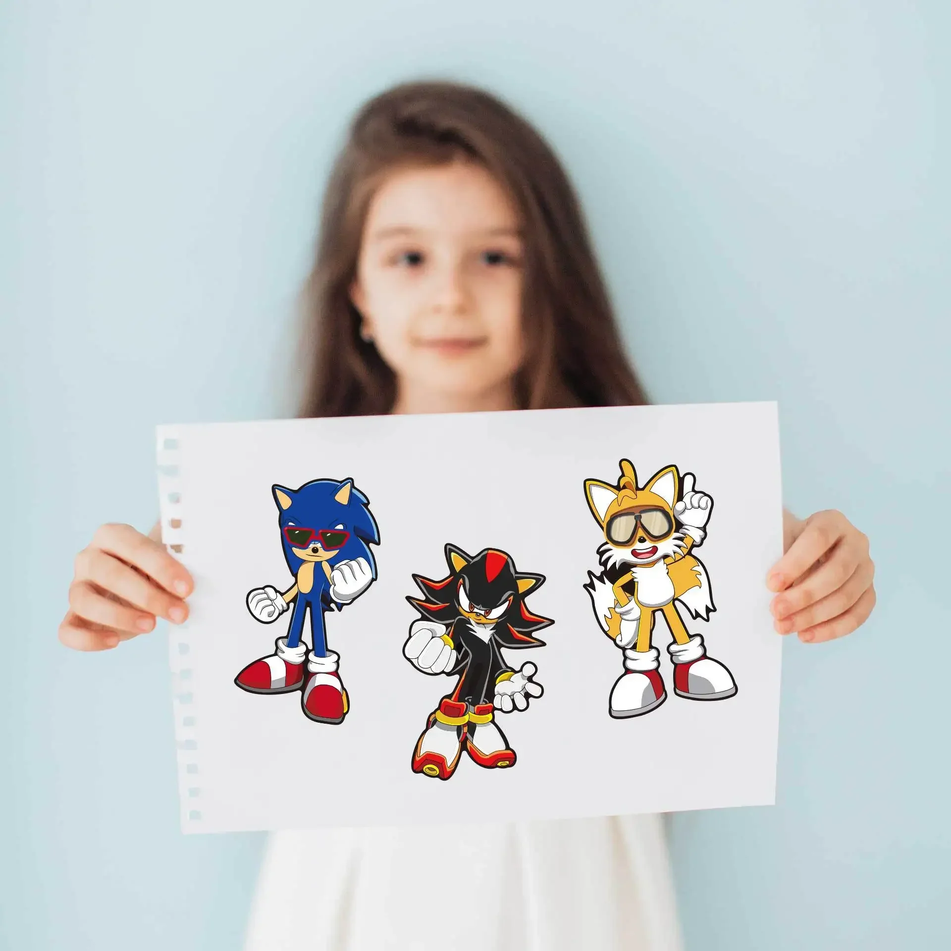 

12PCS Game Sonic the Hedgehog Children Anime Cartoon Parent-child Interactive Puzzle DIY Sticker Toy Gift for Boys and Girts