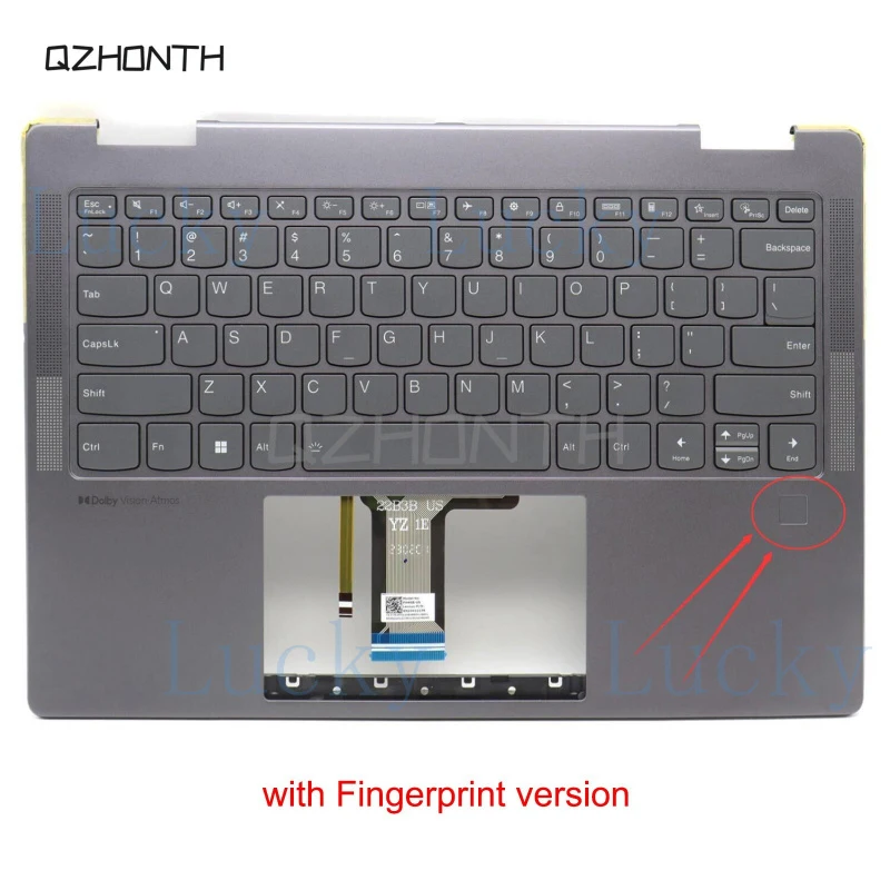 f  New For Lenovo Yoga 7 14IRL8 2023 Palmrest Backlit Keyboard 14