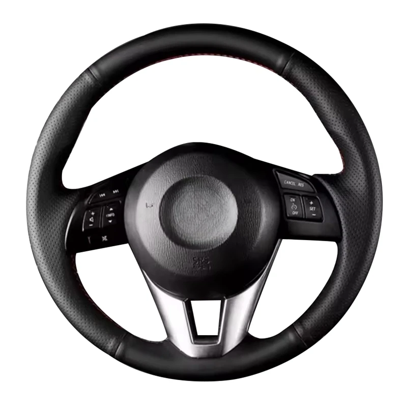 Car Steering Wheel Cover Braid Hand Sewing Full Perforated Microfiber Leather For Mazda 3 CX-5 CX5 Atenza CX-3 Scion IA 2016