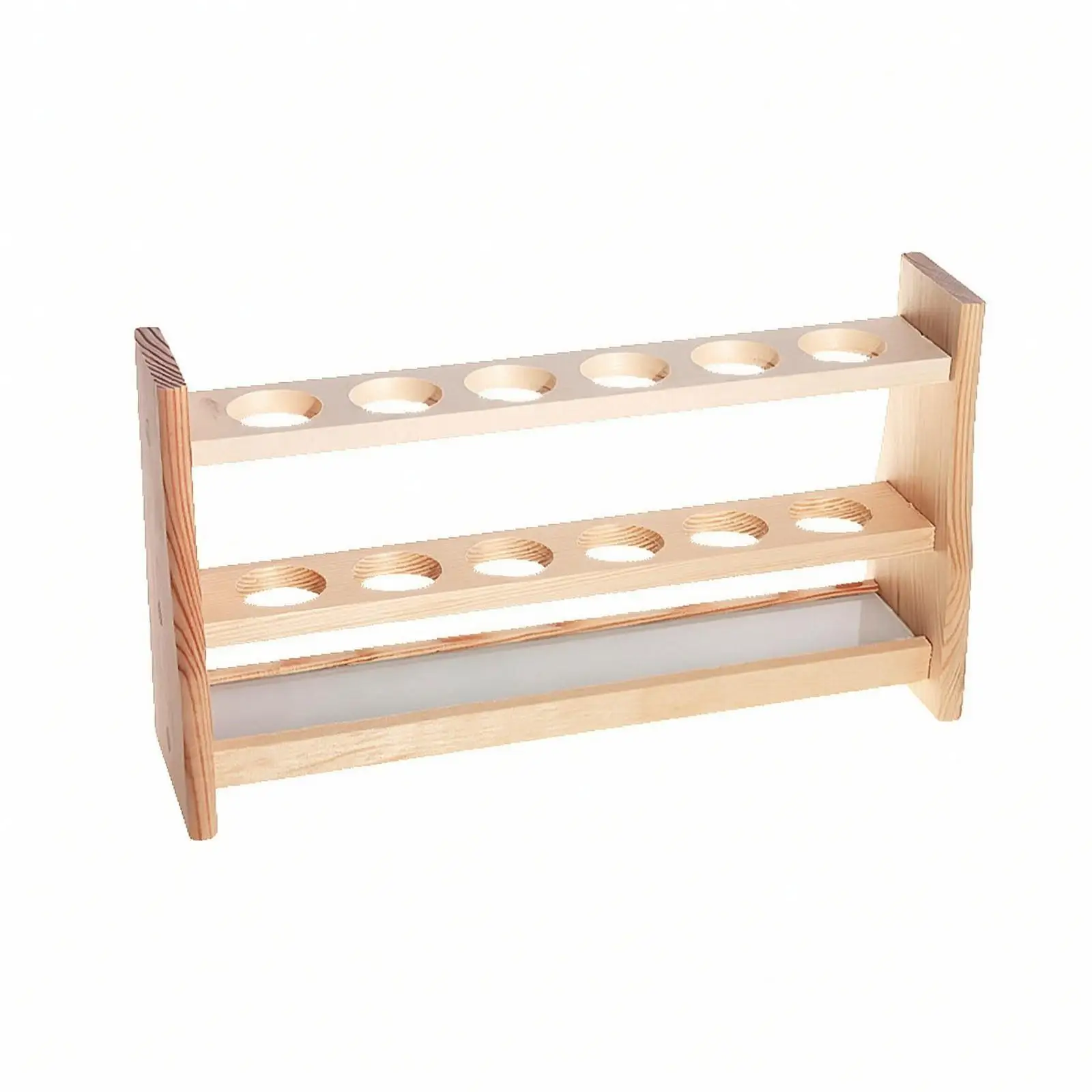 Science Lab Tube Rack Colorimetric Solid Wood Holder for Test Tube Organization Education Equipment Storage