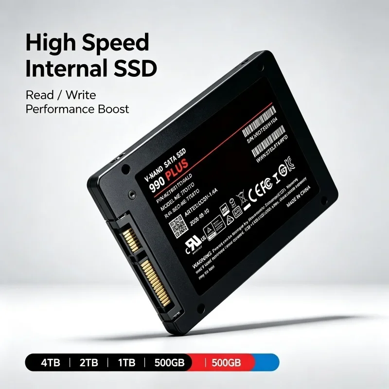 2.5 Inch SATA3 990/1080 PLUS Internal SSD, 500GB 1TB 2TB 4TB Solid State Disk for Desktop, Microcomputer, Laptop