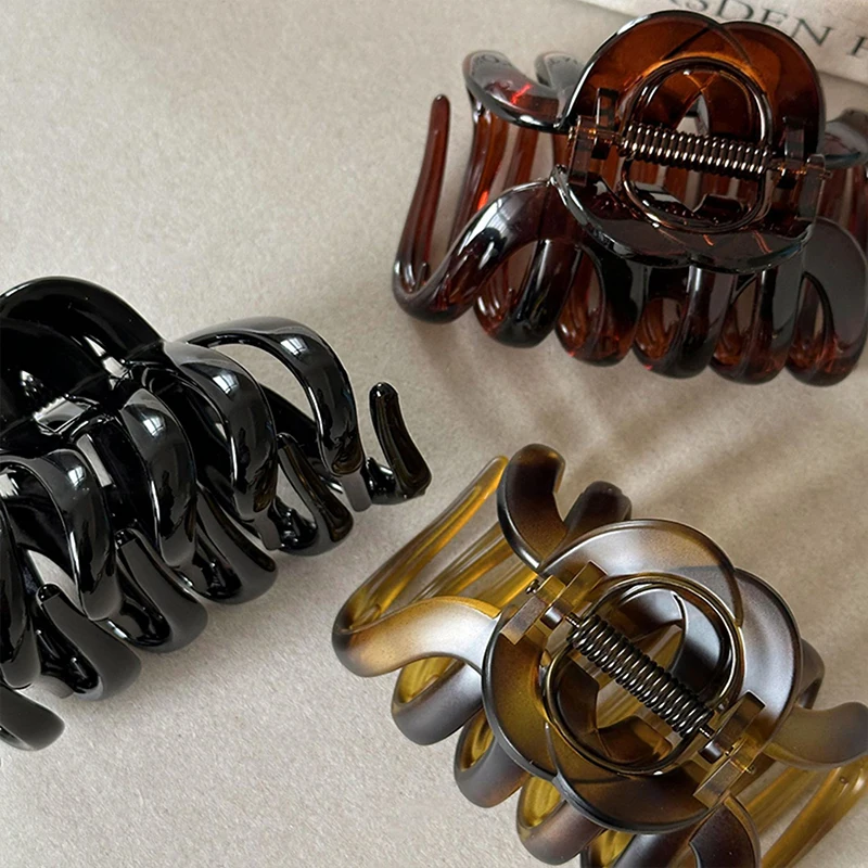 جديد بسيط مشبك شعر المرأة بلون الجوف القرش مخلب عودة رئيس مشبك شعر كبير مشبك شعر المشابك الفتيات إكسسوارات الشعر