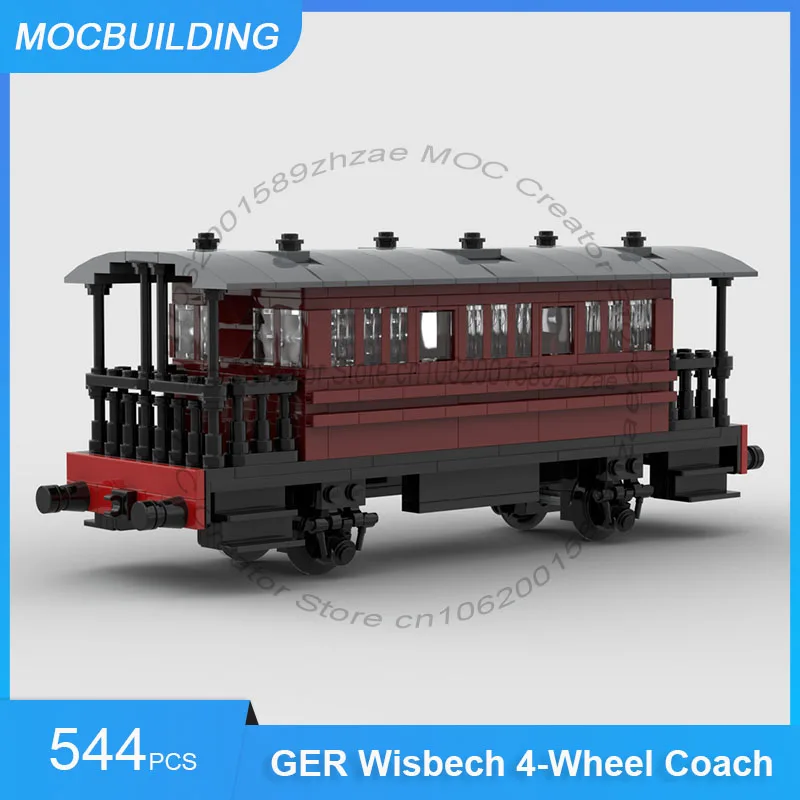 

Конструктор GER Wisbech 4-Wheel Coach Train Model MOC, 544 детали, для самостоятельной сборки, транспортное средство, креативные игрушки, подарки