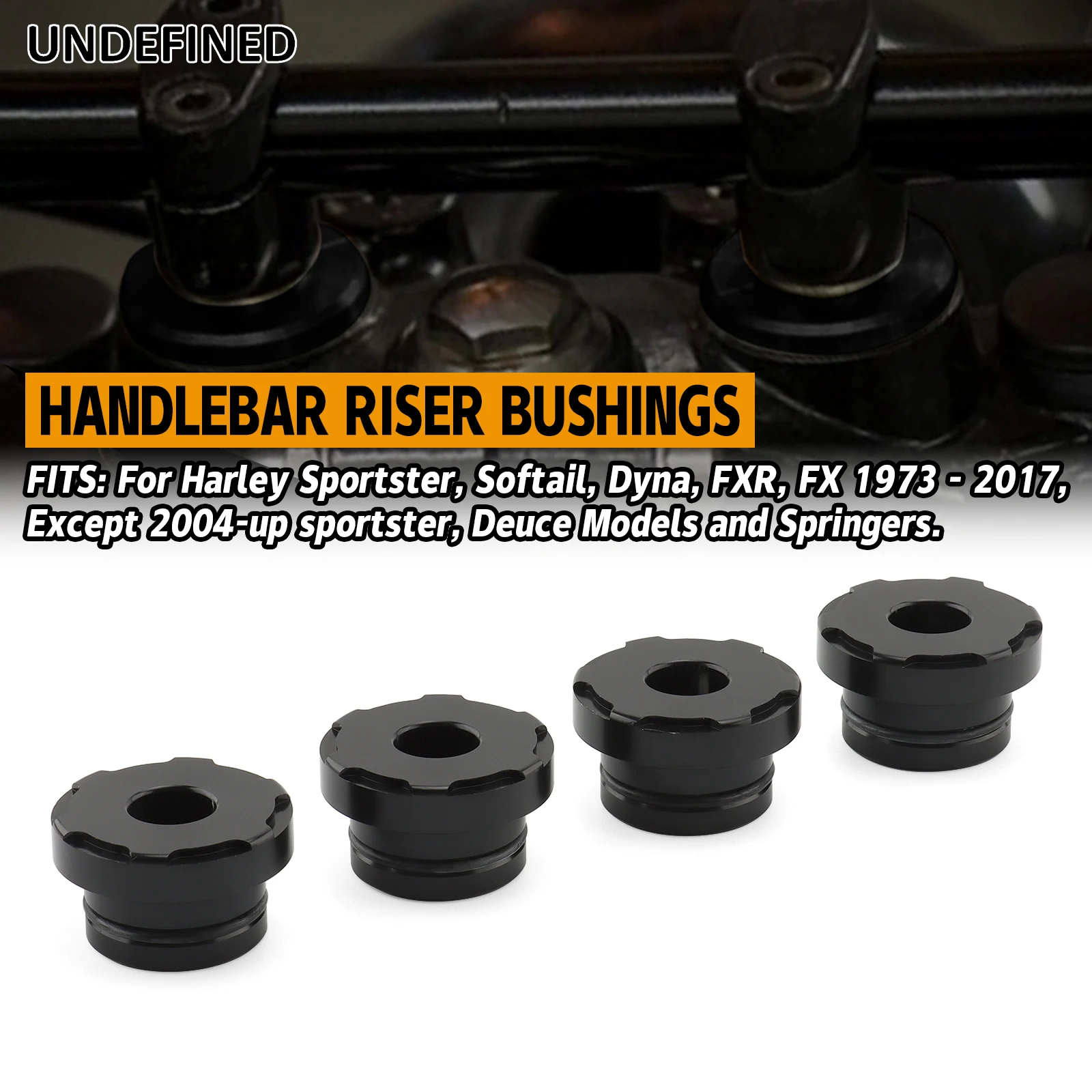 Motorcycle Solid Handlebar Riser Bushings Mounts For Harley Softail Dyna FXR FX Super Glide Sportster 883 1200 XL 1973 - 2017