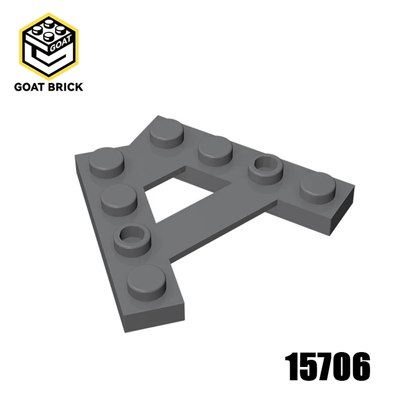 10P MOC Compatible Assemble Particle 15706 Wedge Plate A-Shape with 4Studs 45° Angle Building Block Part DIY Enlighten Brick Toy