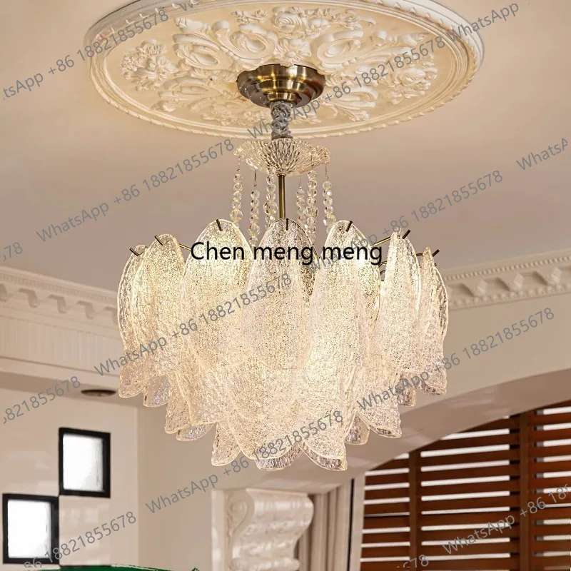 

French light luxury bedroom chandelier with creative dining room room retro medieval crystal lamp