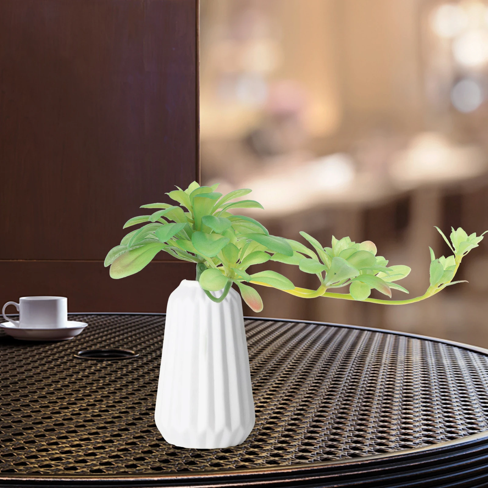 

1pc Realistic Succulent Rattan Decor Household Fake Plant Adorn Home Decoration Supply Simulated Plant Rattan For Wedding Living