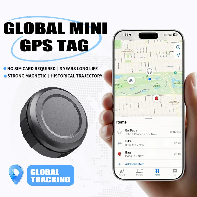 3Yrs Replaceable Battery No Sim Free APP Web Vehicle Bike Asset Tracking Magnetic Mini GPS Tracker Air Tag