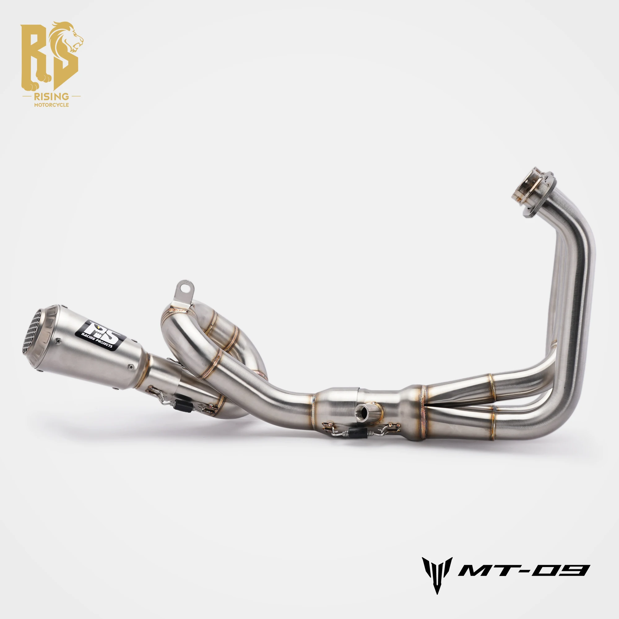 RS For YAMAHA MT09 2014-2020 Slip-On Full Exhaust Pipe Stainless Steel Spiral Design Perfect Fit Motorcycle Modified Exhaust Kit