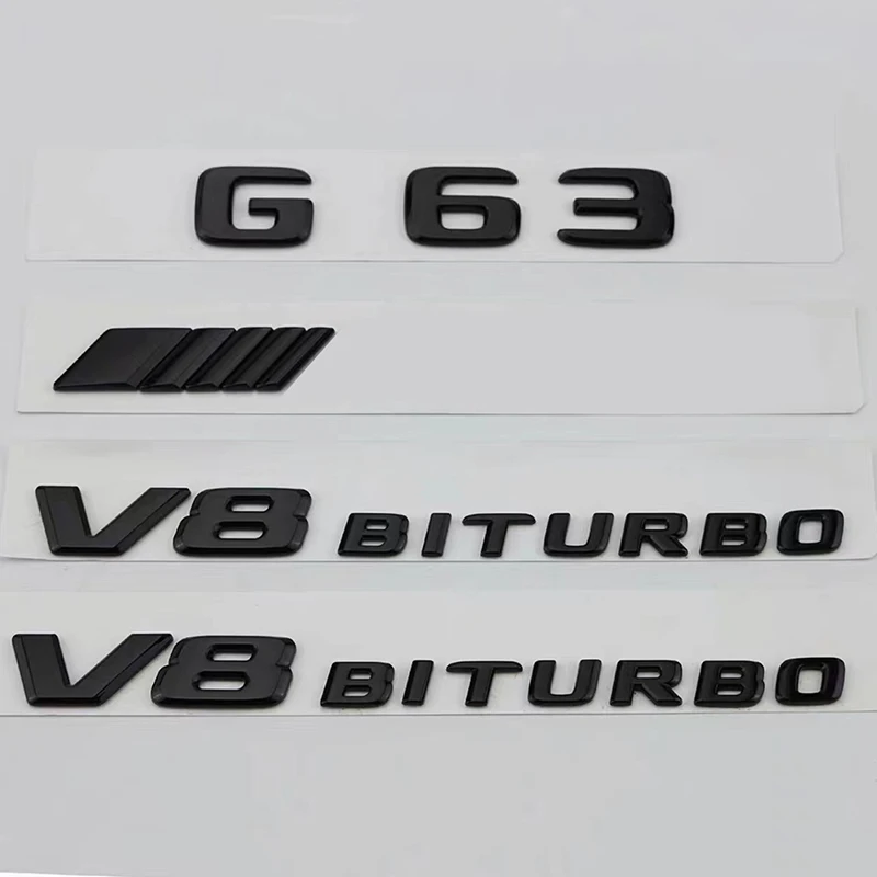 

3d ABS Glossy Black Letters Car Accessories Rear Trunk Badge Sticker G 63 V8 BITURBO Emblem Logo For Mercedes G63 AMG W463 W464