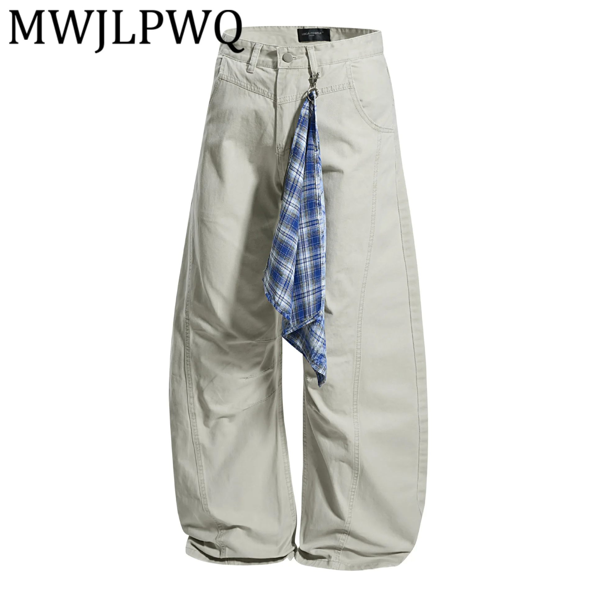 

MWJLPWQ Modish American Style Casual Pants Male Basic High Street Autumn Spliced Design Simple Versatile Loose 2025 New 21672