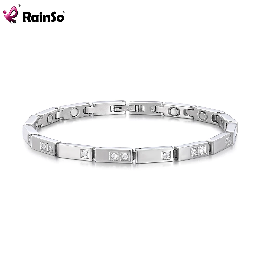 Rainso Fashion Stainless Steel Magnetic Bracelet For Woman Healthy Useful Silver Gold Color Jewelry Promote Blood Circulation