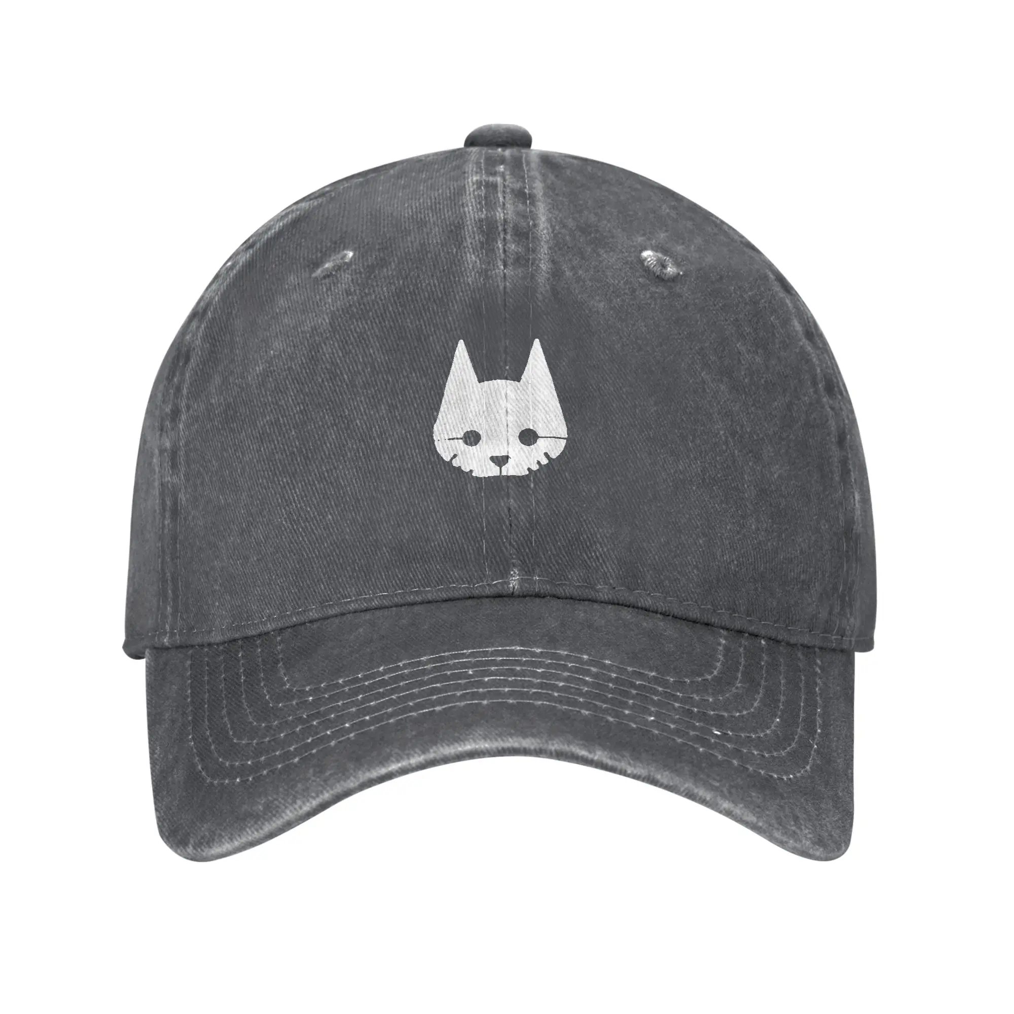 Fashion stray game cat face baseball cap  Suitable For Square Faces Sun Visor Cap