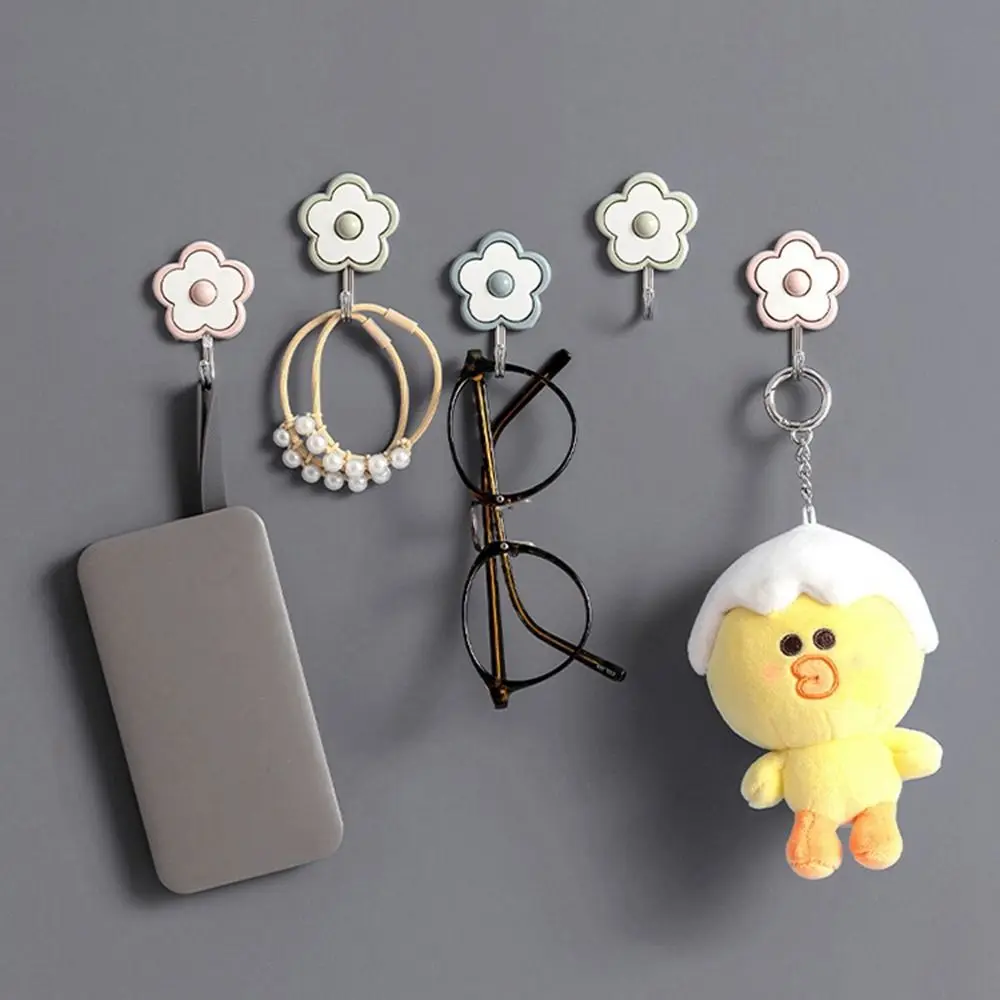 

Cute Flower Utility Hooks Kitchen Strong Hook Wall Hangers Without Nails Self Adhesive Key Holder Wall Decor Dorm Hooks