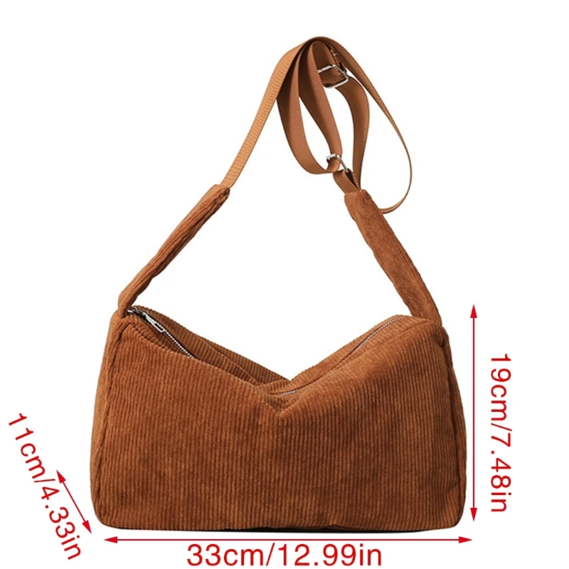 Bolso hombro pana para mujer, bolso para niñas, bolso cruzado informal, bolsos mensajero