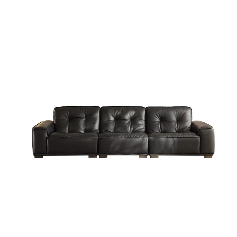 

Black King Kong sofa leather sofa big black cow living room designer Italian minimalist three people